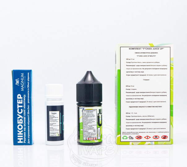 Рідина Juice Up Salt Mohito 30ml 0mg зі смаком мохіто (набір компонентів) Рідина Juice Up Salt Mohito 30ml 0mg зі смаком мохіто (набір компонентів)