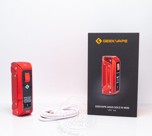 Geekvape Aegis Solo 3 Box Mod 100W (18650) Red Бокс мод Geekvape Aegis Solo 3 Box Mod 100W (18650) Red Бокс мод