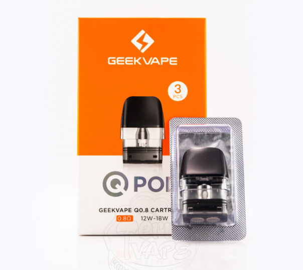 Картридж Geekvape Q Pod Cartridge 0.8 Ом (2ml, Top-Fill) для многоразових POD систем Sonder Q/Q2, Aegis Hero Q, Wenax Q/Q Pro/Ultra и др