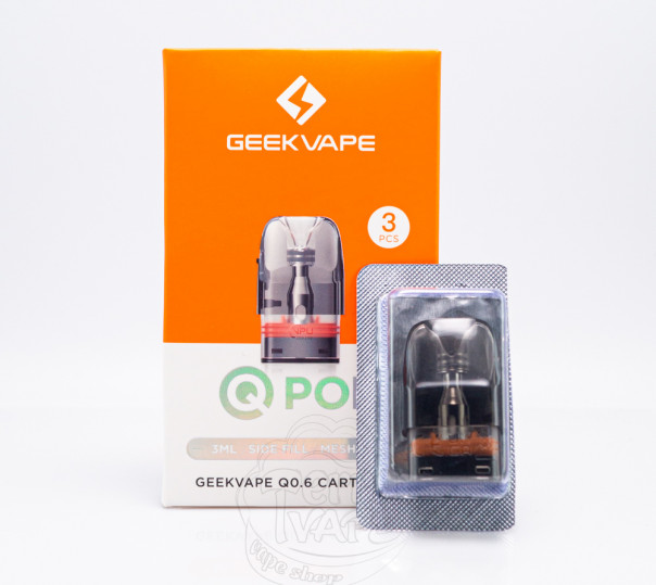 Картридж Geekvape Q Pod Cartridge 0.6 Ом (3ml, Side-Fill) для багаторазових POD систем Sonder Q/Q2, Aegis Hero Q, Wenax Q/Q Pro/Ultra та ін