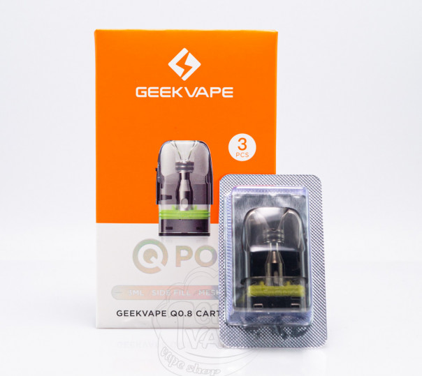 Картридж Geekvape Q Pod Cartridge 0.8 Ом (3ml, Side-Fill) для многоразових POD систем Sonder Q/Q2, Aegis Hero Q, Wenax Q/Q Pro/Ultra и др