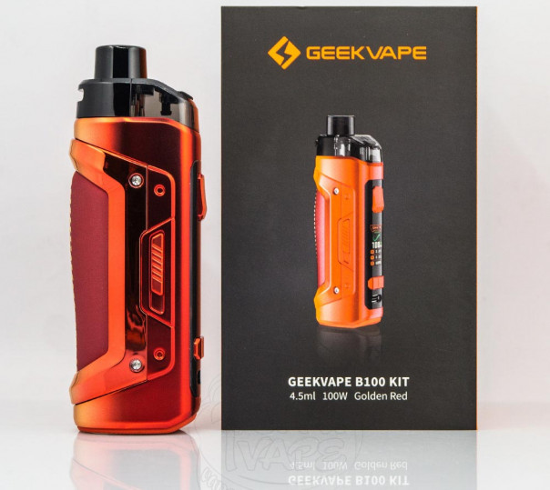 Geekvape B100 (Aegis Boost Pro 2) Pod Mod Kit 18650 Golden Red Багаторазова POD система