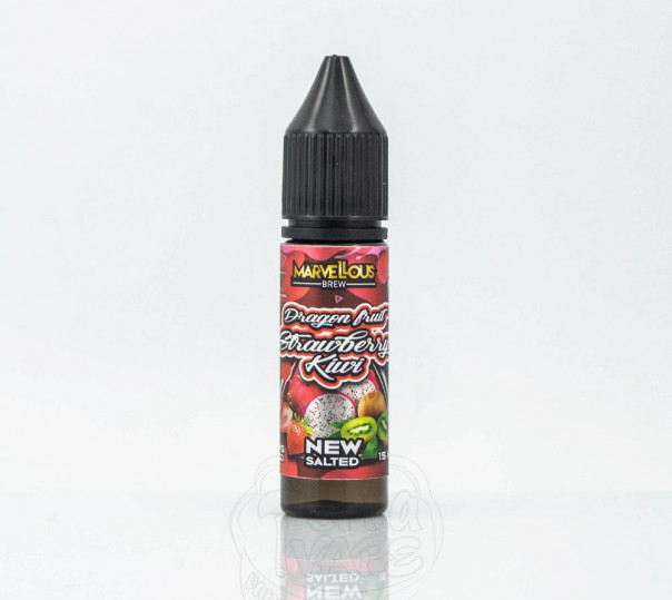 Рідина Marvellous Brew Salt Dragonfruit Strawberry Kiwi 15ml 50mg на сольовому нікотині зі смаком драгонфрута, ківі та полуниці