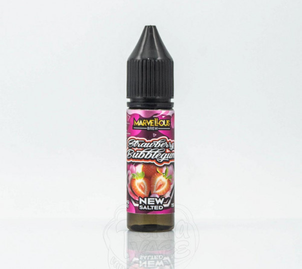 Рідина Marvellous Brew Salt Strawberry Bubblegum 15ml 35mg на сольовому нікотині зі смаком жуйки з полуницею