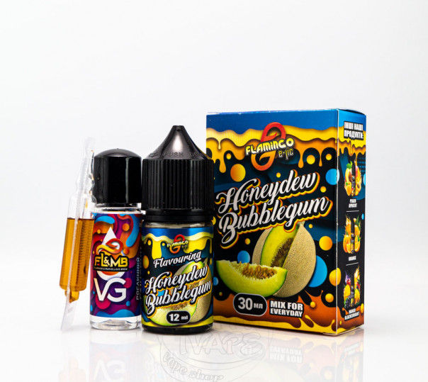Рідина Flamingo Salt Honeydew Bubblegum 30ml 50mg зі смаком жуйки з динею (набір компонентів)