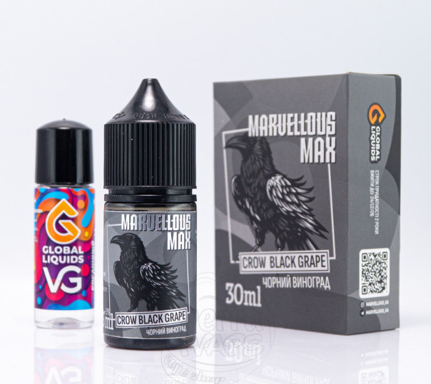 Рідина Marvellous MAX Salt Crow Black Grape 30ml 50mg зі смаком вынограду (набір компонентів)