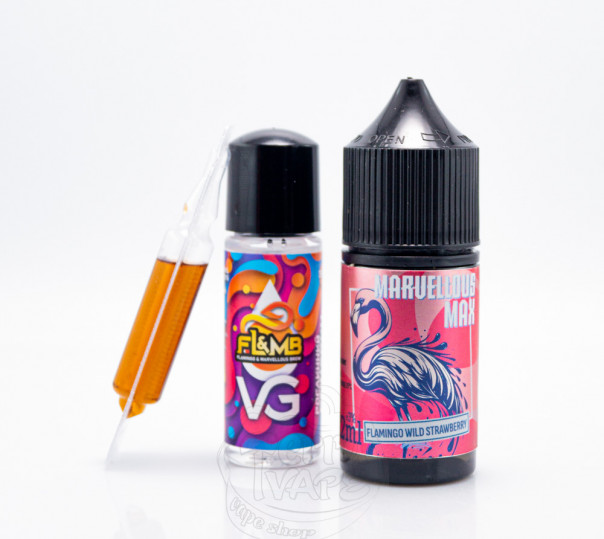 Рідина Marvellous MAX Salt Flamingo Wild Strawberry 30ml 65mg зі смаком суниці (набір компонентів)