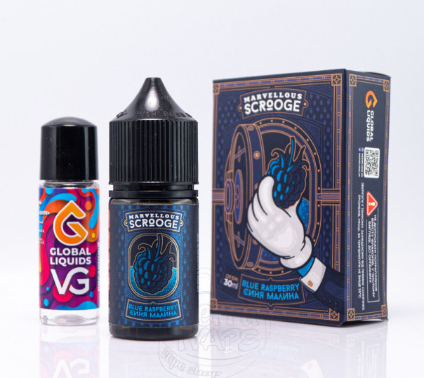 Рідина Marvellous Scrooge Salt Blue Raspberry 30ml 50mg зі смаком синьої малини (набір компонентів)