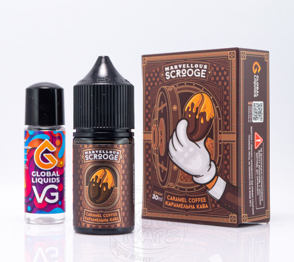 Рідина Marvellous Scrooge Salt Caramel Coffее 30ml 50mg зі смаком карамельної кави (набір компонентів)