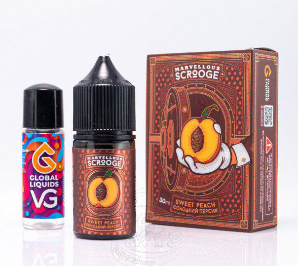 Рідина Marvellous Scrooge Salt Sweet Peach 30ml 50mg зі смаком персика (набір компонентів)