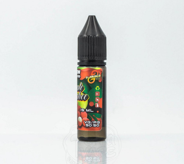 Рідина Flamingo Salt Apple Lychee 15ml 35mg на сольовому нікотині зі смаком лічі та яблука Рідина Flamingo Salt Apple Lychee 15ml 35mg на сольовому нікотині зі смаком лічі та яблука