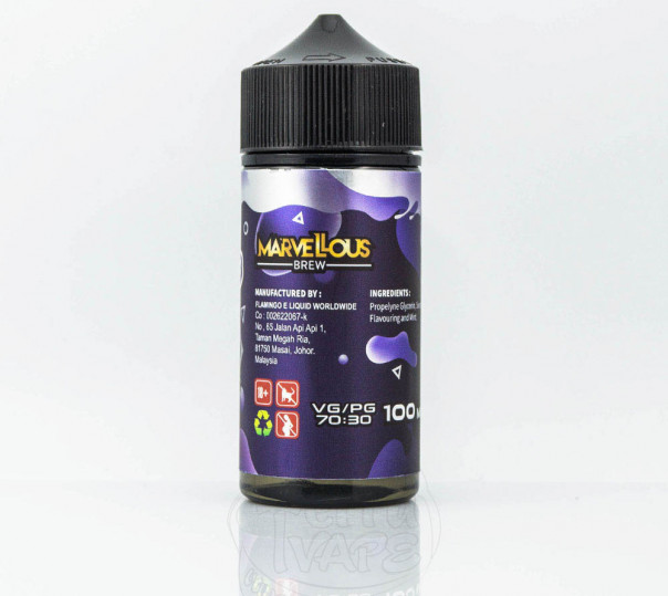 Рідина Marvellous Brew Grape Bubblegum 100ml 0mg без нікотину зі смаком жуйки з виноградом Рідина Marvellous Brew Grape Bubblegum 100ml 0mg без нікотину зі смаком жуйки з виноградом