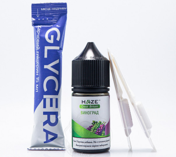 Жидкость Haze Lab Great Britain Salt Виноград 30ml 50mg (набор компонентов)