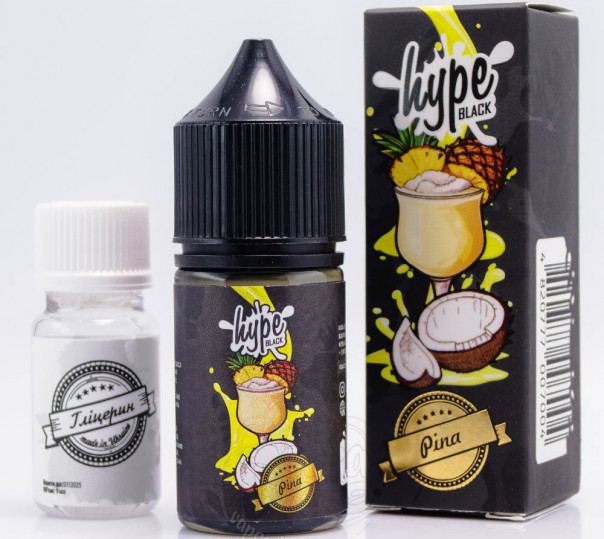 Жидкость Hype Black Salt Pina 30ml 25mg со вкусом коктейля Пина Колада (набор компонентов)