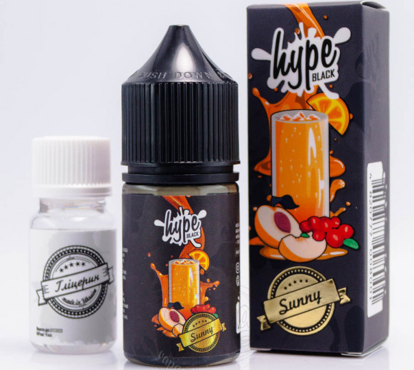 Рідина Hype Black Salt Sunny 30ml 50mg зі смаком персика і журавлини з льодом (набір компонентів)