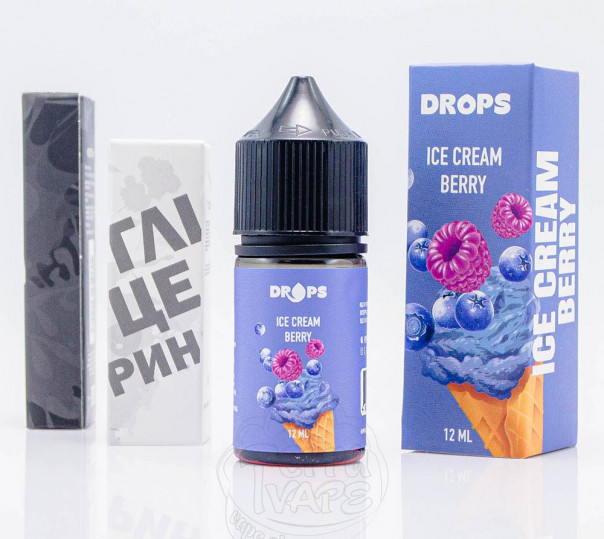Рідина Hype Drops Salt Ice Cream Berry 30ml 50mg зі смаком ягідного морозива (набір компонентів)