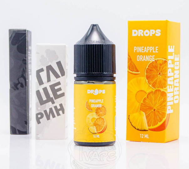 Рідина Hype Drops Salt Pineapple Orange 30ml 60mg зі смаком апельсину та ананасу (набір компонентів)
