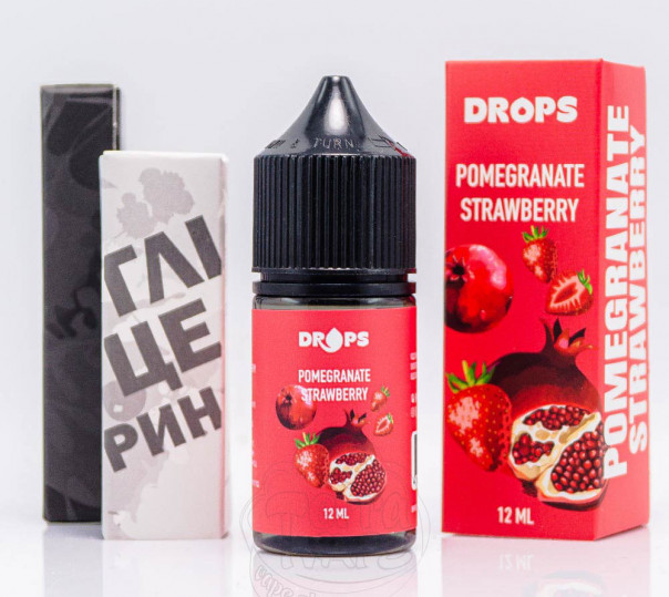 Рідина Hype Drops Salt Pomegranate Strawberry 30ml 60mg зі смаком полуниці та гранату (набір компонентів)