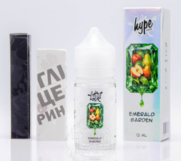 Рідина Hype Gems Salt Emerald Garden 30ml 50mg зі смаком червоного яблука та груші (набір компонентів)