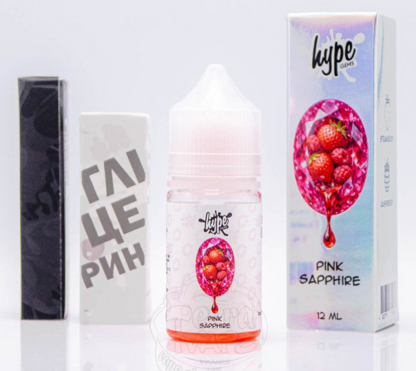 Рідина Hype Gems Salt Pink Sapphire 30ml 60mg зі смаком полуниці та малини (набір компонентів)