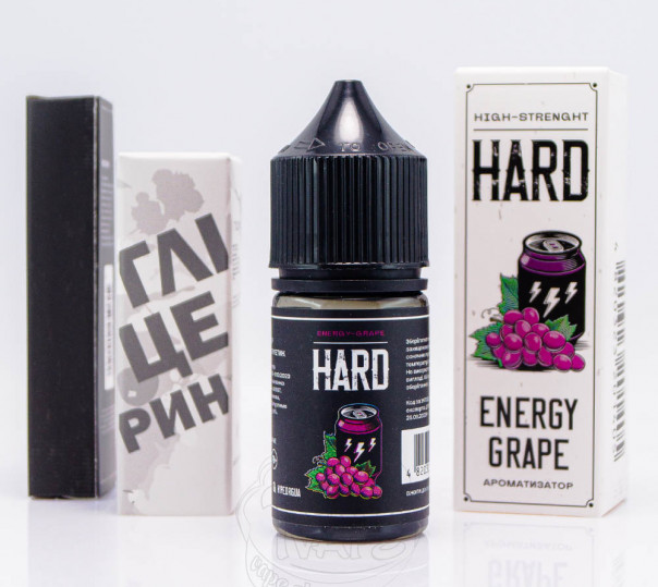 Рідина Hype Hard Salt Energy Grape 30ml 70mg зі смаком виноградного енергетика (набір компонентів)