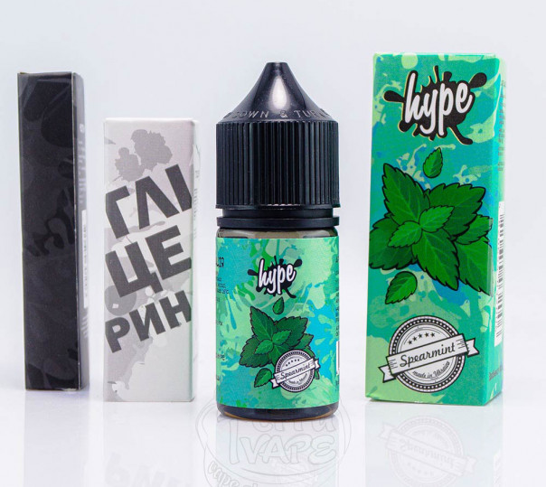 Жидкость Hype Salt New Spearmint 30ml 25mg со вкусом мятной жвачки (набор компонентов)