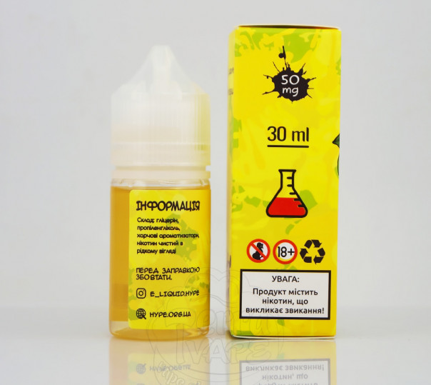 Рідина Hype Salt New Lemon Mint 30ml 15mg на сольовому нікотині зі смаком лимону з м'ятою Рідина Hype Salt New Lemon Mint 30ml 15mg на сольовому нікотині зі смаком лимону з м'ятою
