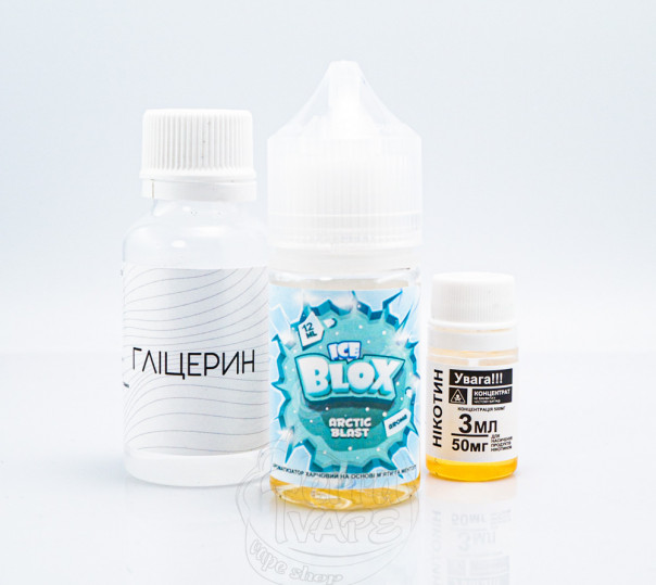 Рідина Ice Blox Salt Arctic Blast 30ml 50mg зі смаком м'яти та ментолу (набір компонентів)