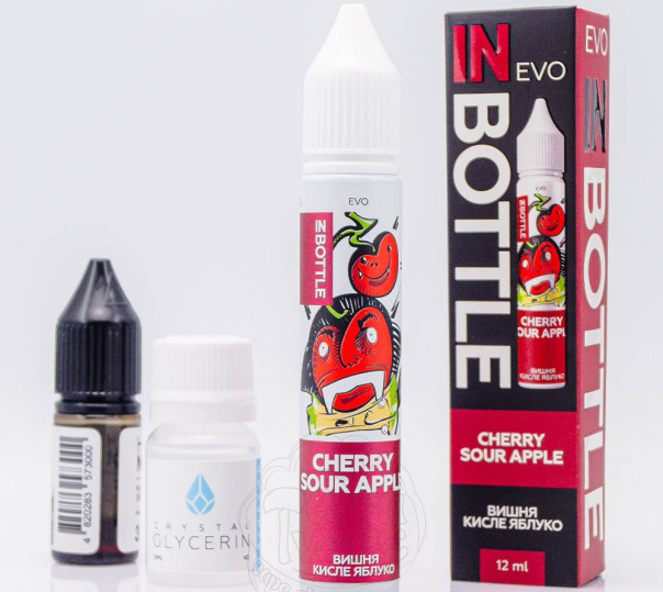 Рідина In Bottle Evo Salt Cherry Sour Apple 30ml 50mg зі смаком вишні та кислого яблука з холодком (набір компонентів)