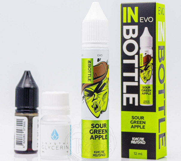 Рідина In Bottle Evo Salt Sour Green Apple 30ml 50mg зі смаком кислого яблука з холодком (набір компонентів)