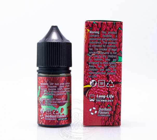 Рідина In Bottle Salt Pomegranate 30ml 30mg на сольовому нікотині зі смаком гранату Рідина In Bottle Salt Pomegranate 30ml 30mg на сольовому нікотині зі смаком гранату