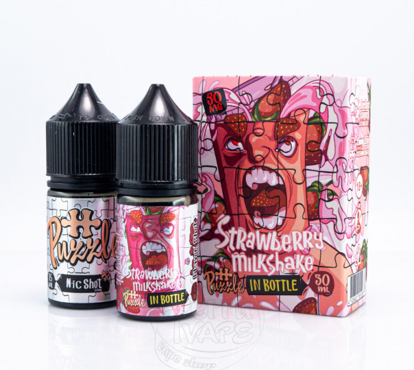 Рідина In Bottle Puzzle Salt Strawberry Milkshake 30ml 30mg зі смаком полуничного мілкшейка (набір компонентів) Рідина In Bottle Puzzle Salt Strawberry Milkshake 30ml 30mg зі смаком полуничного мілкшейка (набір компонентів)