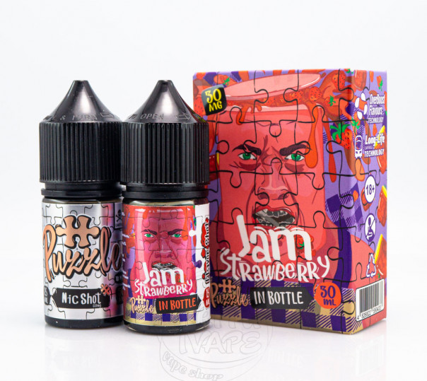 Рідина In Bottle Puzzle Salt Jam Strawberry 30ml 30mg зі смаком полуничного джему (набір компонентів) Рідина In Bottle Puzzle Salt Jam Strawberry 30ml 30mg зі смаком полуничного джему (набір компонентів)