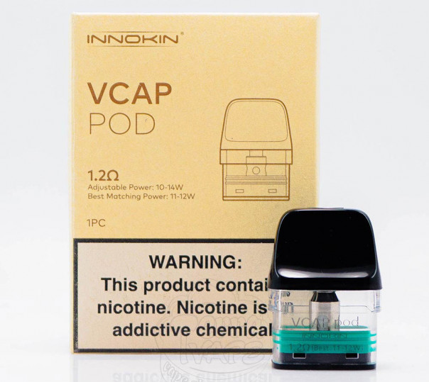 Картридж Innokin VCAP Pod Cartridge 2ml 1.2Ом для багаторазової pod-системи Endura V, Endura V Box / Trine Kit, Trine SE Kit, Endura V Pro Kit