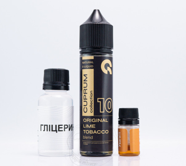 Рідина Cuprum Collection Organic 10 (Original Lime Tobacco Blend) 60ml 3mg зі смаком тютюну з лаймом (набір компонентів)
