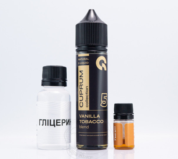 Рідина Cuprum Collection Organic 5 (Vanilla Tobacco Blend) 60ml 9mg зі смаком тютюну з ваніллю (набір компонентів)