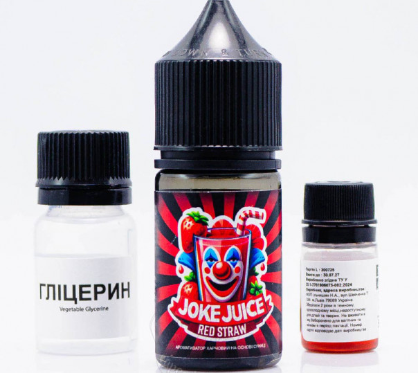 Рідина Joke Salt Red Straw 30ml 50mg зі смаком полуниці (набір компонентів)
