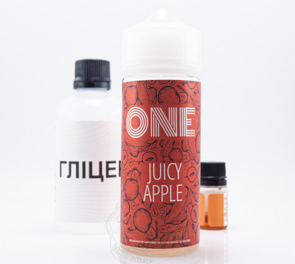 Рідина One Organic Juicy Apple 120ml 3mg зі смаком яблука та персика (набір компонентів)