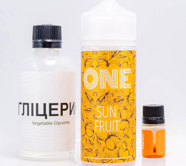 Рідина One Organic Sun Fruit 120ml 3mg зі смаком абрикоса, нектарина і персика (набір компонентів)