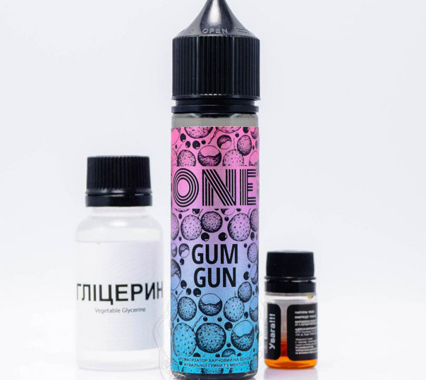 Рідина One Organic Gum Gun 60ml 6mg зі смаком жуйки та ментолу (набір компонентів)