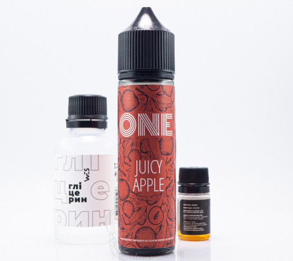 Рідина One Organic Juicy Apple 60ml 3mg зі смаком яблука та персика (набір компонентів)