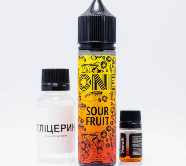 Жидкость One Organic Sour Fruit 60ml 0mg со вкусом вишни и яблока (набор компонентов)