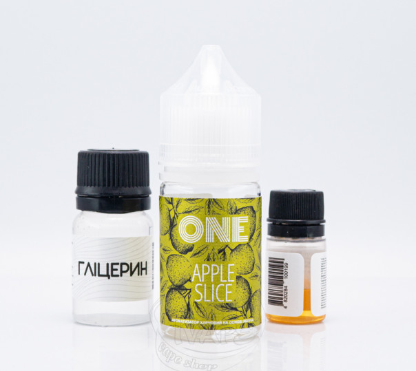 Жидкость One Salt Apple Slice 30ml 50mg со вкусом зеленого яблока (набор компонентов)