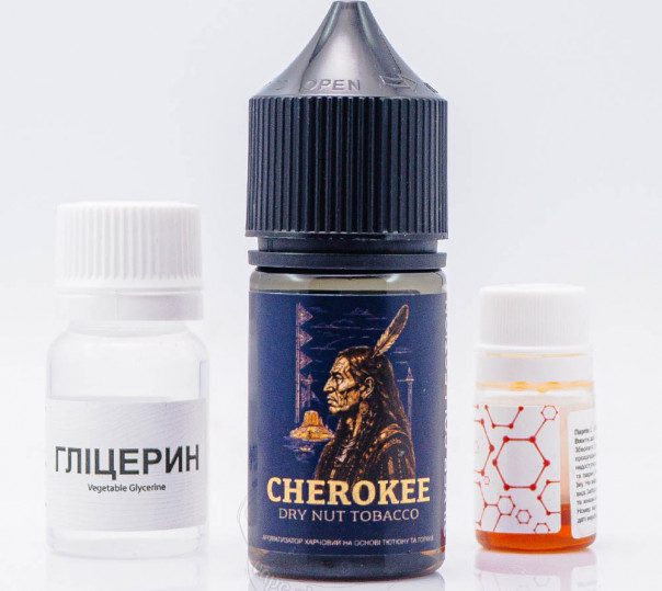 Рідина Silver Collection Salt Cherokee 30ml 25mg зі смаком тютюну з горіхами (набір компонентів)