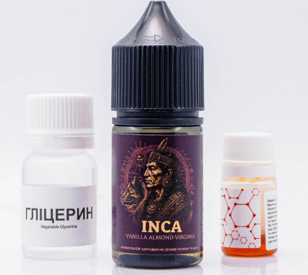 Рідина Silver Collection Salt Inca 30ml 50mg зі смаком тютюну з мигдалем та ваніллю (набір компонентів)