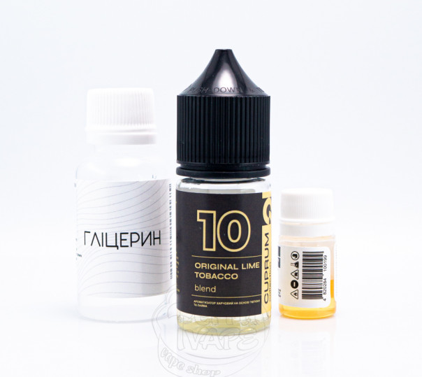 Рідина Cuprum Collection Salt 10 (Original Lime Tobacco Blend) 30ml 50mg зі смаком тютюну з лаймом (набір компонентів)