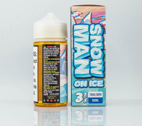 Рідина Juice Man Snow Man On Ice 100ml 3mg на органічному нікотині зі смаком фруктів з холодком Рідина Juice Man Snow Man On Ice 100ml 3mg на органічному нікотині зі смаком фруктів з холодком