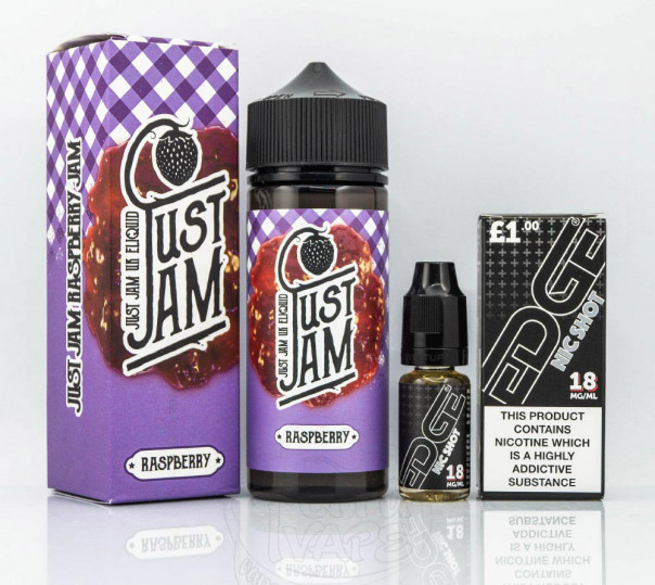 Рідина Just Jam Organic Raspberry 120ml 3mg на органічному нікотині зі смаком малинового джему Рідина Just Jam Organic Raspberry 120ml 3mg на органічному нікотині зі смаком малинового джему