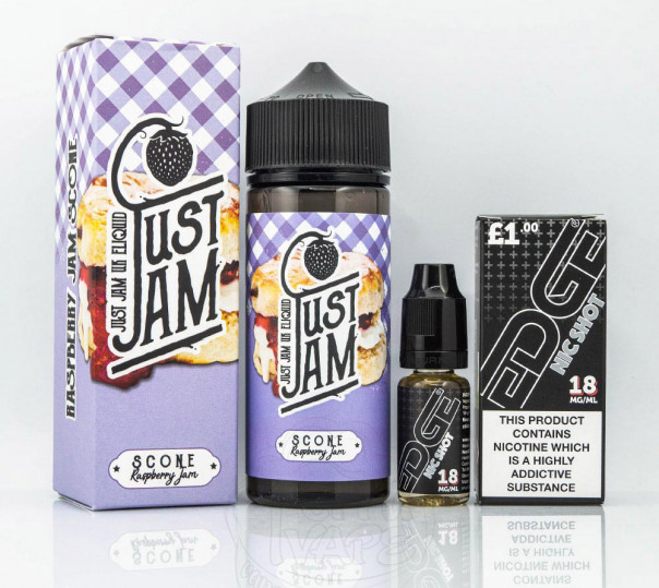 Жидкость Just Jam Organic Scone Raspberry Jam 110ml 1.5mg на органическом никотине со вкусом выпечки с малиновым джемом Жидкость Just Jam Organic Scone Raspberry Jam 110ml 1.5mg на органическом никотине со вкусом выпечки с малиновым джемом
