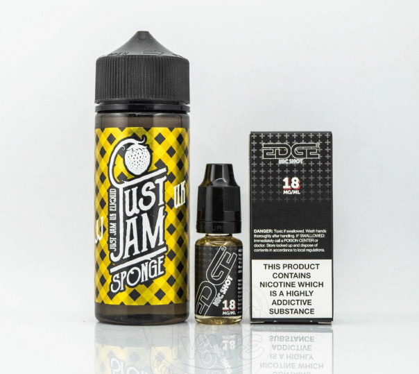 Рідина Just Jam Sponge Organic Lemon 120ml 3mg на органічному нікотині зі смаком лимонного бісквіта Рідина Just Jam Sponge Organic Lemon 120ml 3mg на органічному нікотині зі смаком лимонного бісквіта